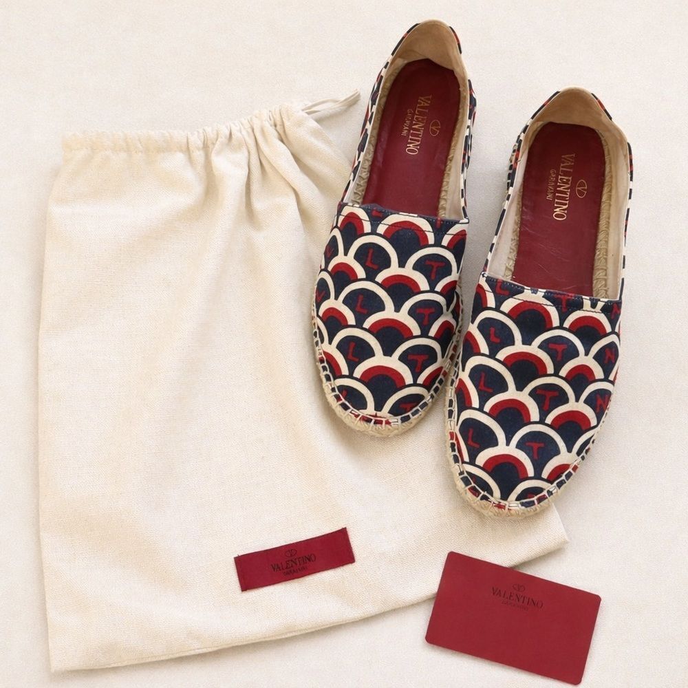 Valentino Canvas Logo Espadrilles 38